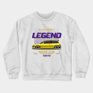 Midnight Racer Yellow Kanjo EF JDM Crewneck Sweatshirt